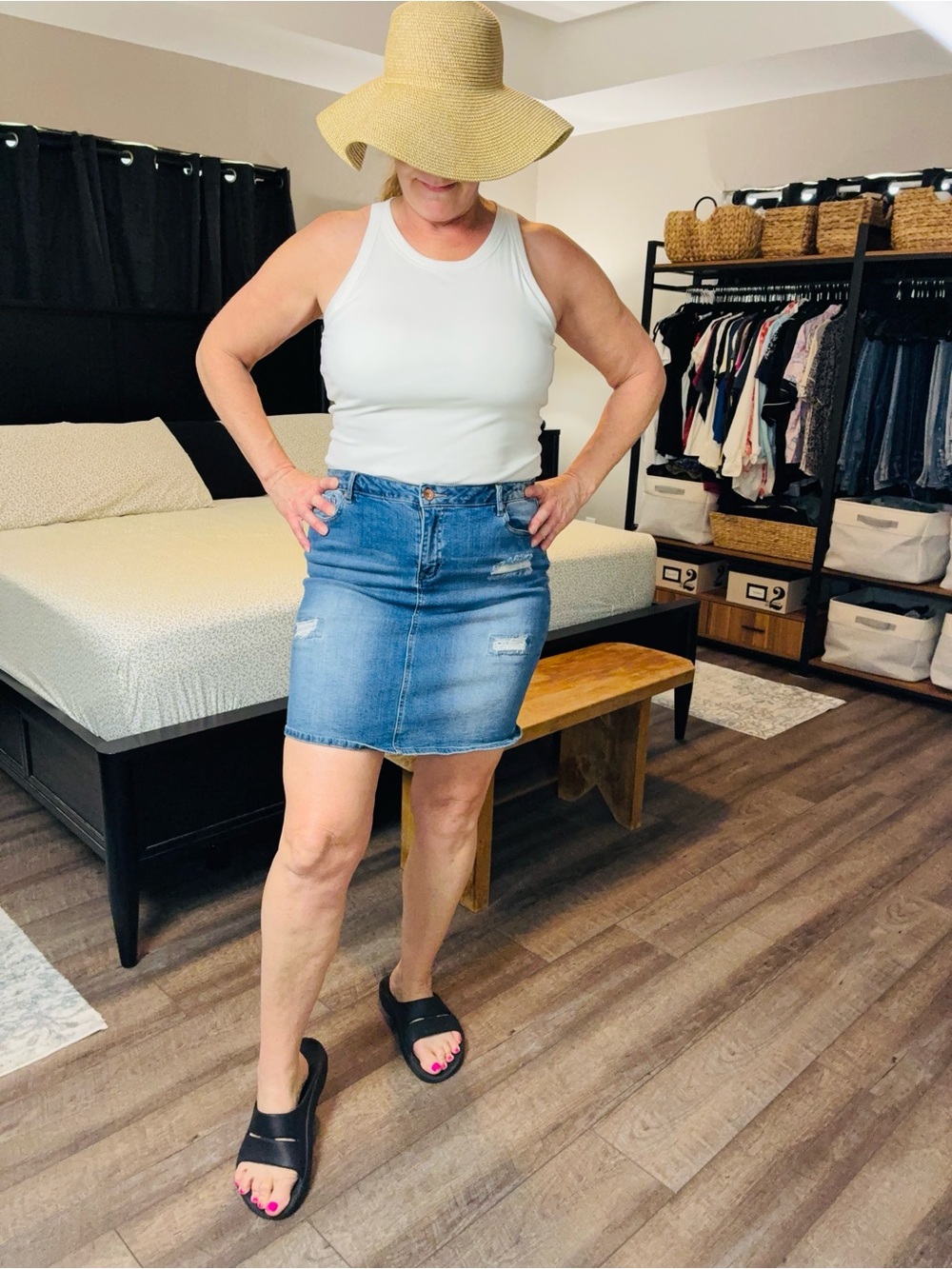 Cato Denim Mini Skirt in Light Blue Size 14